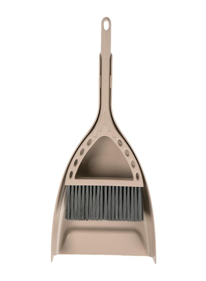 BSMstone Mini Broom and Dustpan Set Small Dust pan and Brush Set Perfect for Desk Office Camping Dorm RV Essentials (Khaki) - Image 1
