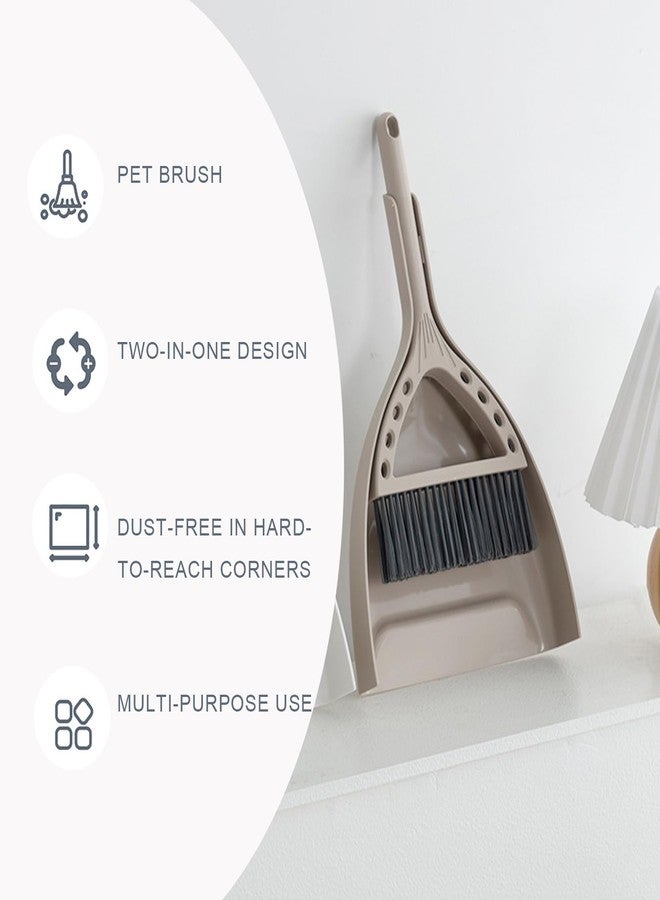 BSMstone Mini Broom and Dustpan Set Small Dust pan and Brush Set Perfect for Desk Office Camping Dorm RV Essentials (Khaki) - Image 4