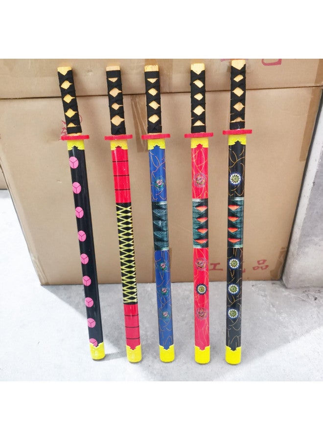 Scenic Spots Sell Printed Dragon Wooden Samurai Sword Stall Temple Fair Supply Ninja Samurai Sword Yiwu Wholesale-Color:Green Dragon Sword