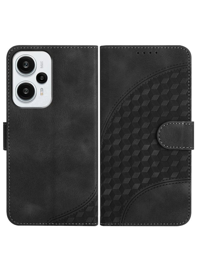 اس-توب جراب لهاتف Redmi Note 12 Turbo / Xiaomi Poco F5 جراب جلدي منقوش برأس فيل مع حبل - Image 1