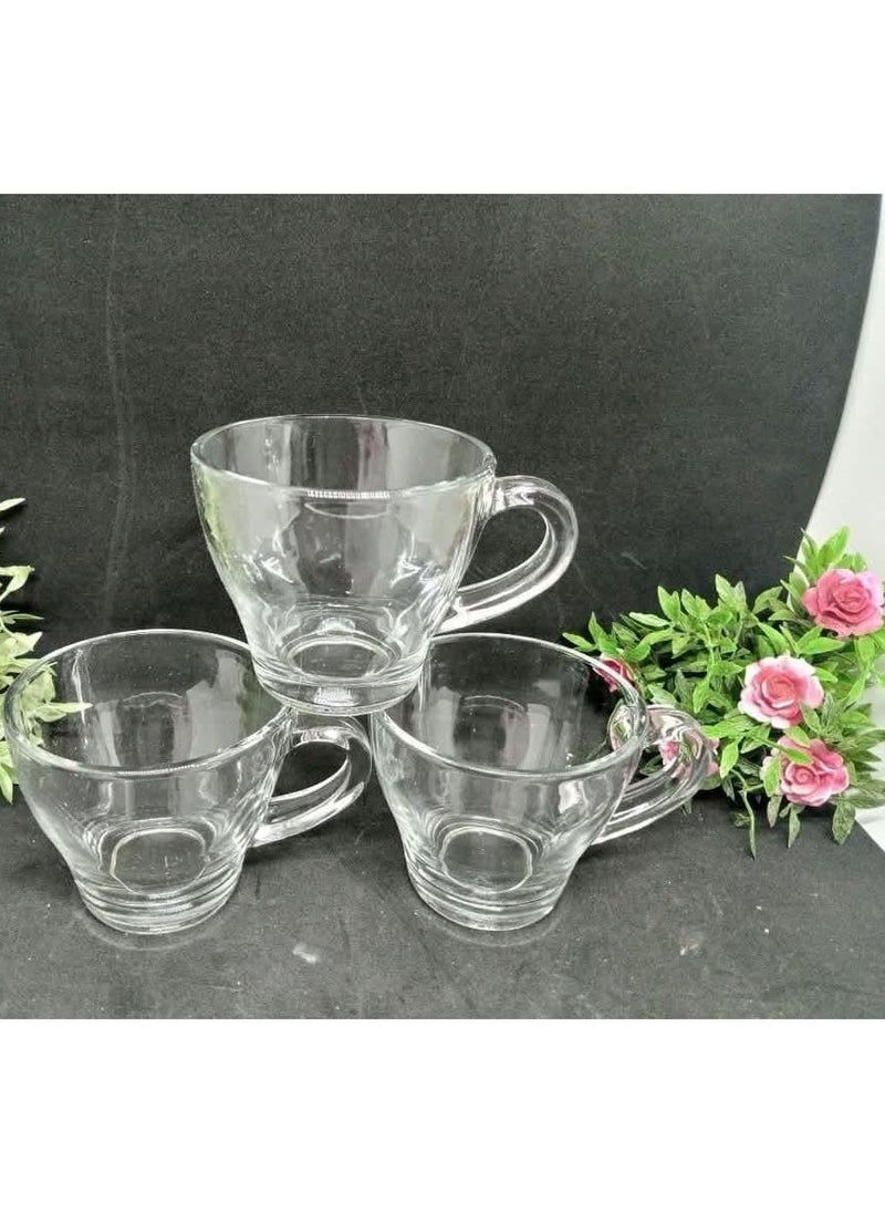 CITY GLASS - City Glass Morocco Mug Set – 3-Piece Glass Mug Collection, 230 ML Transparent Cups for Tea, Coffee, and Hot Drinks – Durable, Clear Glass Mugs for Everyday Use, Ideal for Home, Office, and Gifting - Image 1