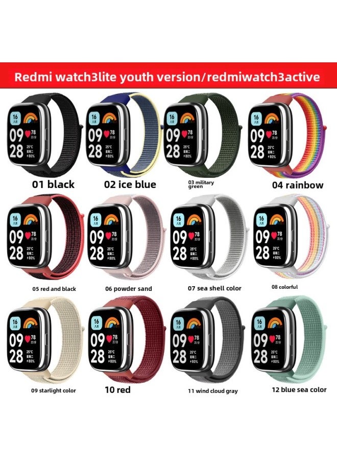 Generic For Redmi Watch3 Active Strap Redmi Watch3 Lite/Redmi Youth Edition 3 Wristband-Color:starlight Color-Specifications:Red Rice Youth Edition Nylon  - Image 2