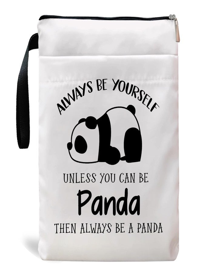 Maydvdv Inspirational Quote Book Sleeve, Book Covers with Zipper, Panda Book Lovers, Book Pouch Kindle Protector, Gifts for Women Teacher Librarian Bookworm Bookish-Always Be Yourself Unless You Can Be Panda - Image 1
