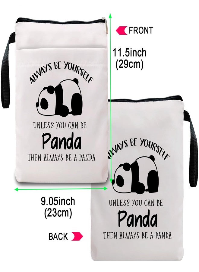 Maydvdv Inspirational Quote Book Sleeve, Book Covers with Zipper, Panda Book Lovers, Book Pouch Kindle Protector, Gifts for Women Teacher Librarian Bookworm Bookish-Always Be Yourself Unless You Can Be Panda - Image 2