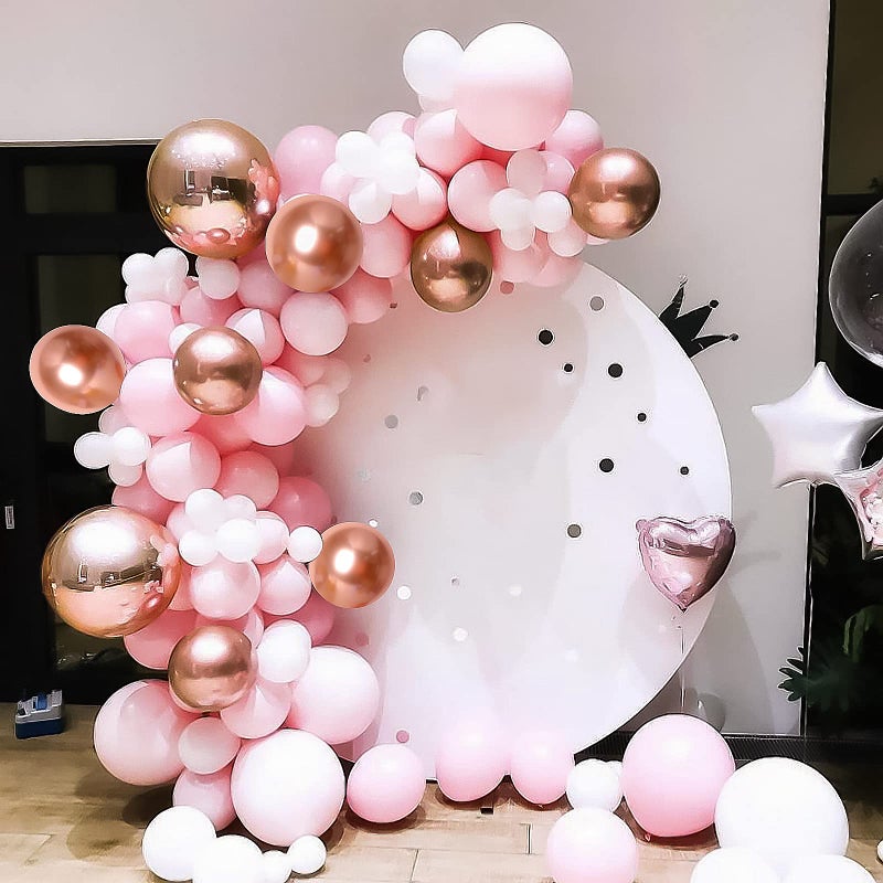RUBFAC 129pcs Rose Gold Balloons Different Sizes 18 12 10 5 Inches, Latex Balloon Garland Arch Kit for Birthday Party Valentine's Day Baby Shower Graduation Wedding Holiday Decoration - Image 4