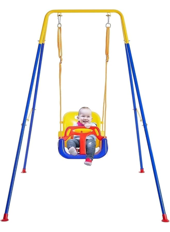 Piccasio Baby Swing Set Heavy Duty Kids Swing Seat Folding Metal Stand For Indoor & Outdoor Use Clear Instruction & Easy To Assemble (Swing With Stand) - Image 5