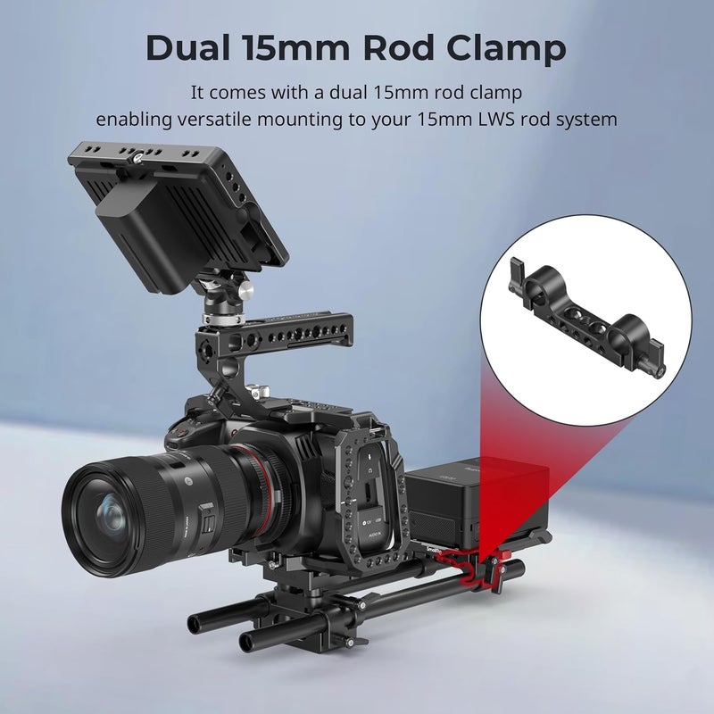 SMALLRIG V Mount Battery Plate, V-Lock Battery Plate with Dual 15mm Rod Clamp, 1/4"-20 & 3/8"-16 Threaded Holes V Mount Battery VB99 SE / VB99 / VB99 Pro, for Neewer PS099E Simple practical structure - Image 3