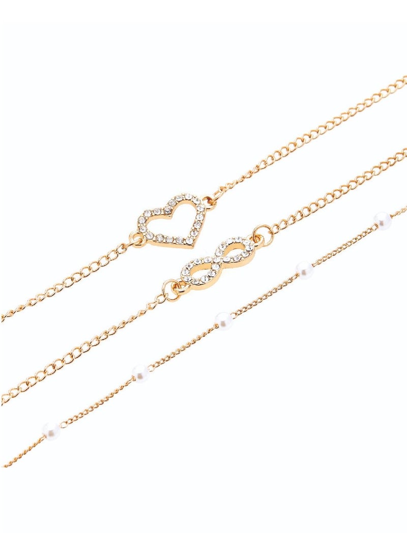AMICA Heart, Infinity & Pearl Set of 3 Bracelets - Image 1