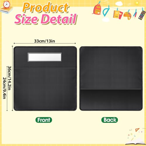AKAIXI 24 Pack Black Classroom Chair Pockets 13x14 Inch Small Back of Chair Organizer with 24 Name Slots for Classroom Chairs Student Chair Pockets Back of Chair Organizer for Preschool K2 - Image 3