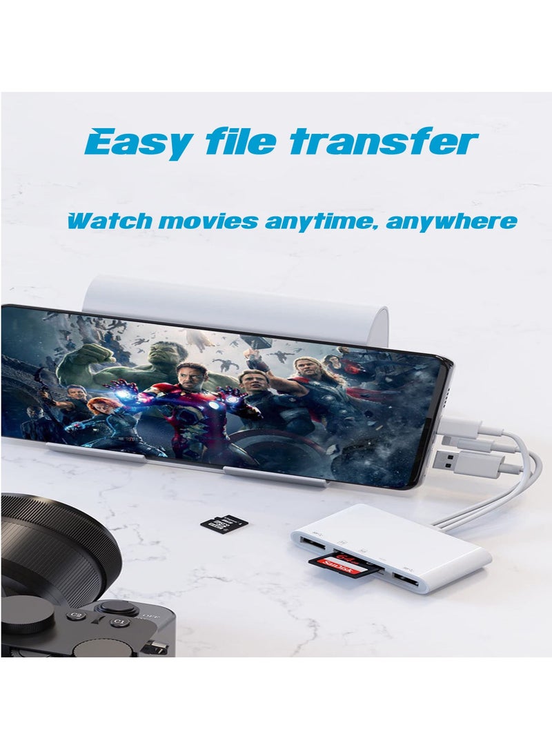 Y&D - 5-in-1 Memory Card Reader, USB OTG Adapter & SD Reader for iPhone/iPad, C and A Device, SD/Micro SD/SDHC/SDXC/MMC - Image 1