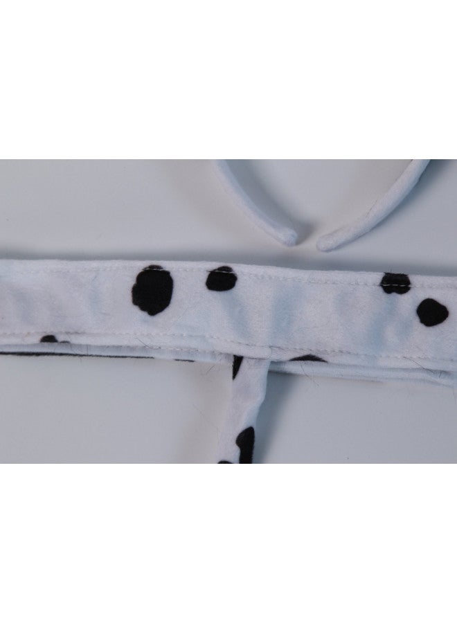 Making Believe Kids Plush Black & White Cow Headband Ears and Tail, Black, White, Size One Size - Image 3