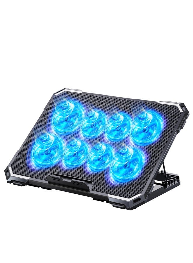 ICE COOREL Laptop Cooling Pad with 8 Cooling Fans, Cooling Pad for Laptop Fan 13-15.6 Inch, Laptop Cooler Stand with 6 Height Adjustable, Notebook Cooler Pad with Two USB Port [2025 Version] - Image 1