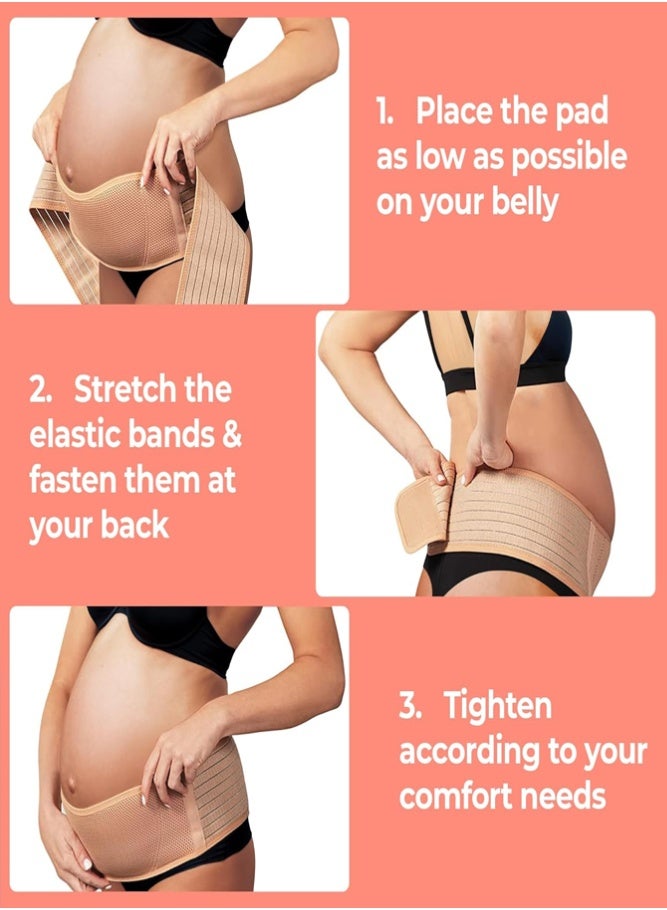 BELLSBERRY Adjustable Maternity Belly Band Pregnancy Support Belt with Soft and Breathable Compression for Back Pain Relief and Comfort - Image 3