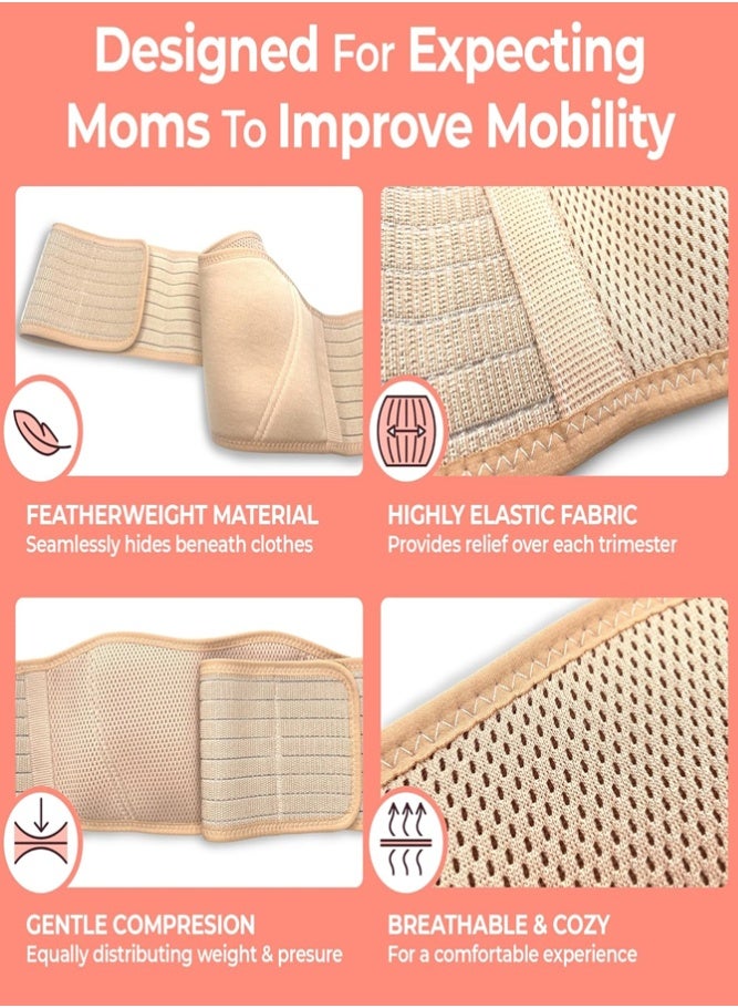 BELLSBERRY Adjustable Maternity Belly Band Pregnancy Support Belt with Soft and Breathable Compression for Back Pain Relief and Comfort - Image 2