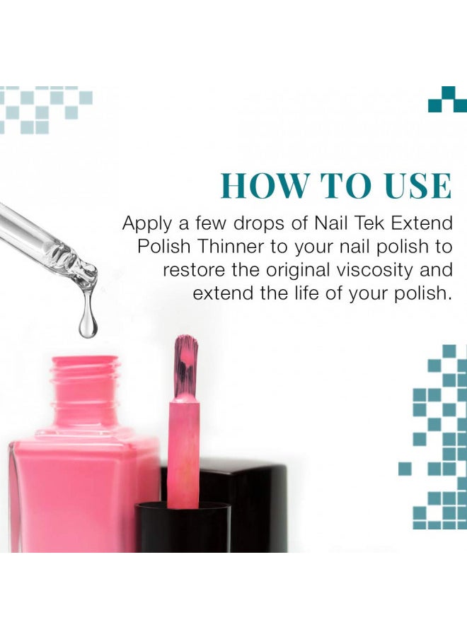 Nail Tek - Nail Tek Extend Professional Polish Thinner For Thinning Out Clumped Up and Hardened Nail Paint, Restores Nail Polish Consistency For Longer Use, 0.5 Oz, 1 Pack - Image 1