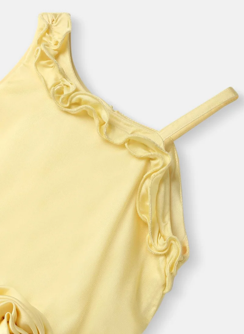 Nautinati  Girls’ Mesh Party Frock |One Shoulder Dress | Flower On the Neck| Shoulder Straps| 3-24 Months for Women | Best Price UAE