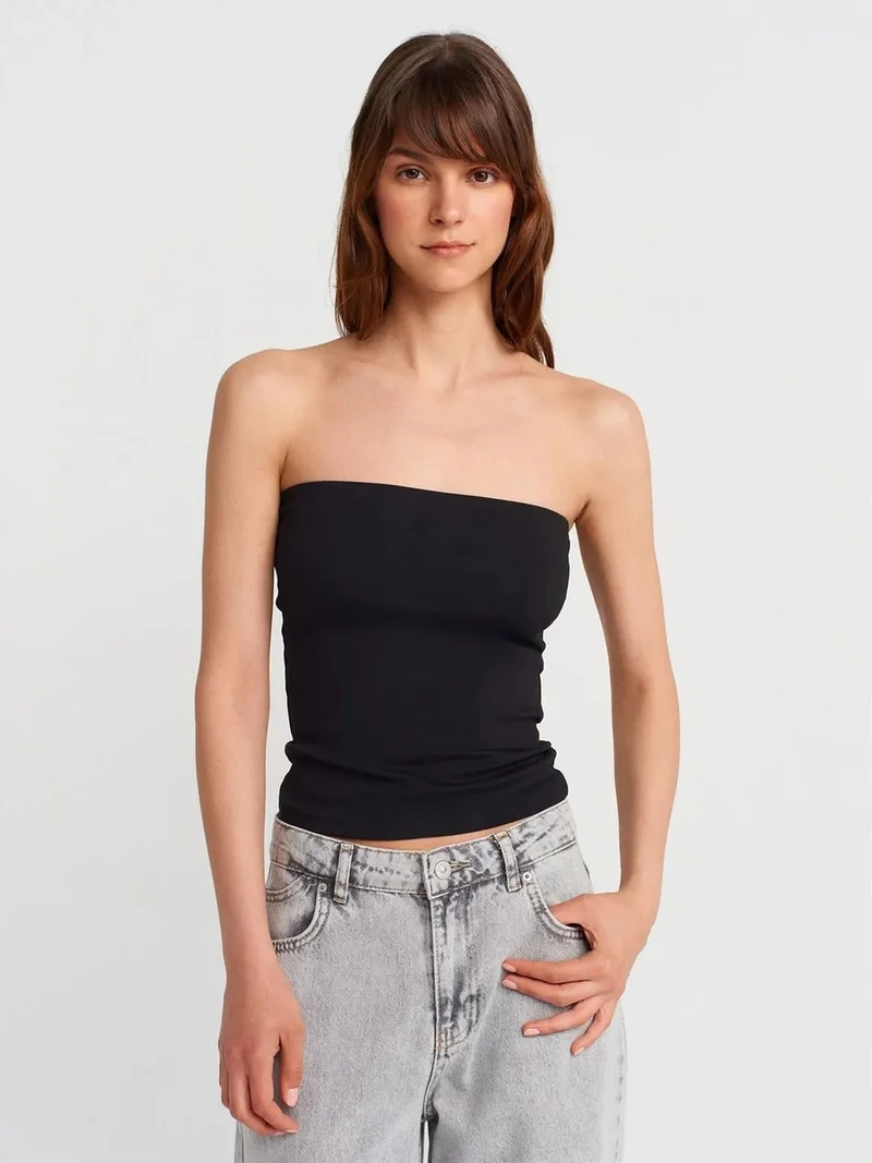 ديلفين Dilvin Strapless Slim-fit Jersey Blouse