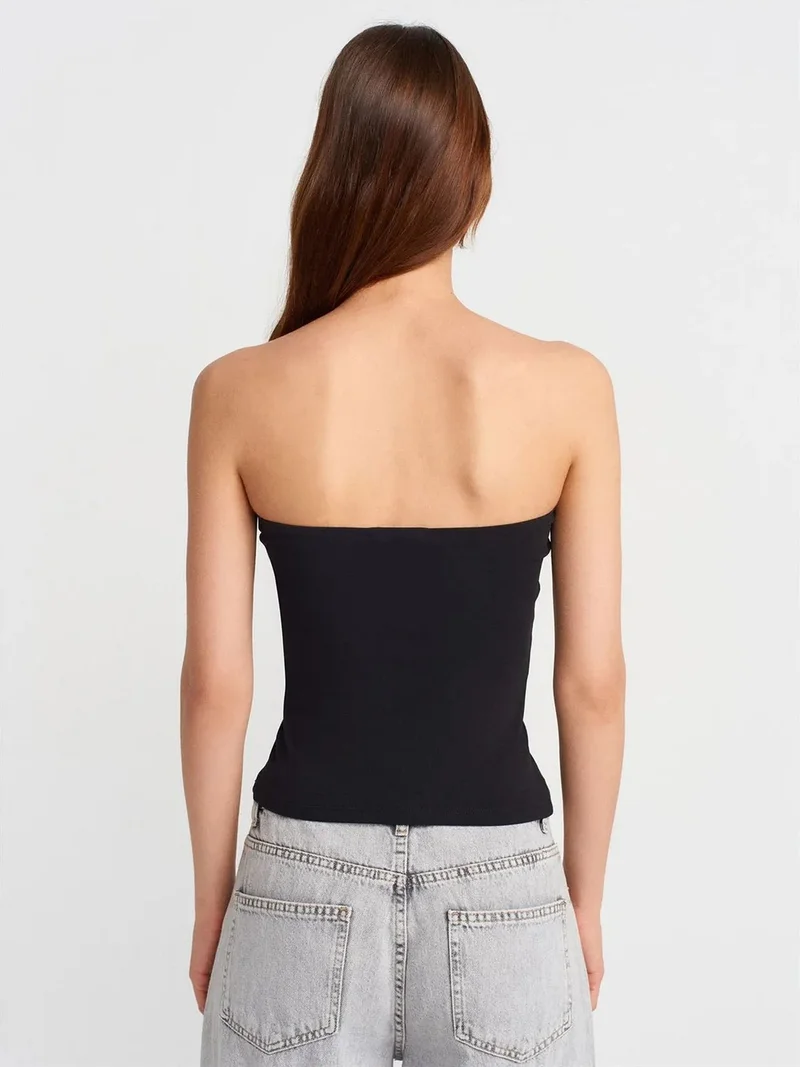 ديلفين Dilvin Strapless Slim-fit Jersey Blouse