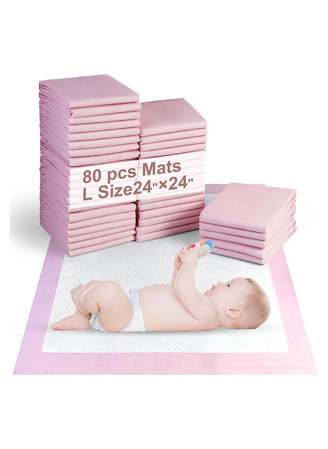 SKY-TOUCH Waterproof Highly Absorbent Leakproof Baby Disposable Changing Mats, 60 CM X 60 CM, 80 Pieces  - Image 1