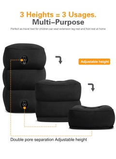 Bukela Inflatable Foot Rest Pillow , Adults Airplane Travel Pillow-Adjustable Height Cushions,for Kids to Sleep While Traveling,Suitable for Office, Home and Any Travel（Black）  - Image 2