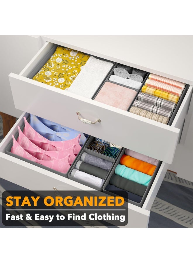 كيلا منظم أدراج الملابس، عبوة من 12 صندوقًا لتنظيم أدراج الملابس لغرفة الأطفال، وتنظيم الخزانة، ومقسمات تخزين للملابس، وملابس الأطفال، والملابس - Image 5