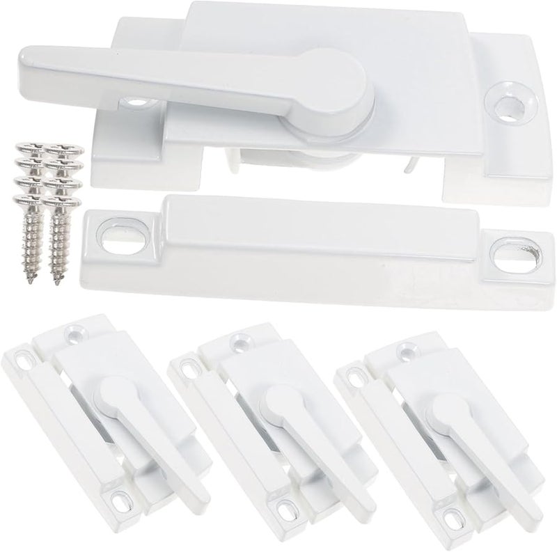 VILLCASE 4Pcs Flexible Window Sash Locks for Sliding Windows and Doors Easy Installation with Screws - Image 1
