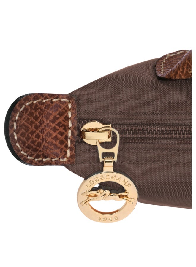 Longchamp Mini Dumpling Handbag for Women, Brown Nylon with Leather Trim - Image 5