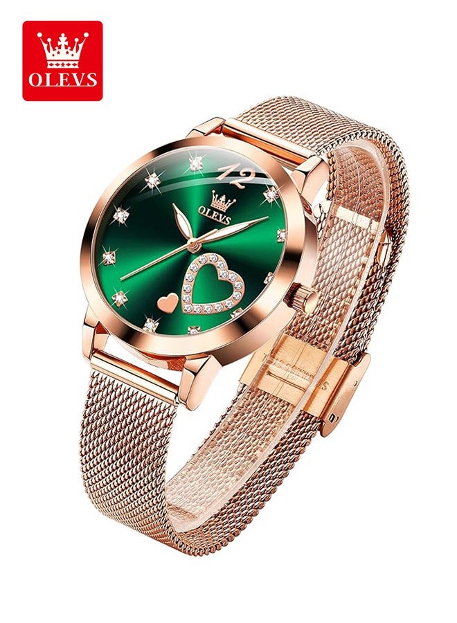 أوليفز السيدات ووتش OLEVS وارتفع الذهب الياباني كوارتز السيدات ووتش الفولاذ المقاوم للصدأ للماء - Image 1
