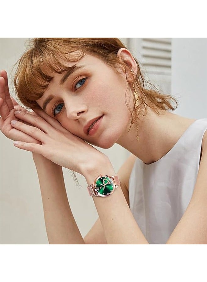 أوليفز السيدات ووتش OLEVS وارتفع الذهب الياباني كوارتز السيدات ووتش الفولاذ المقاوم للصدأ للماء - Image 2