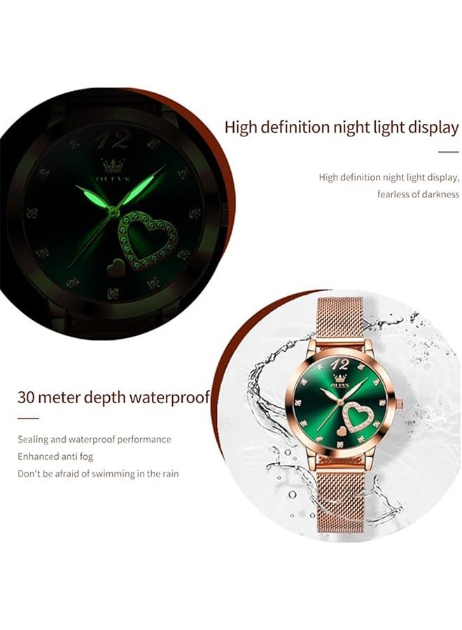 أوليفز السيدات ووتش OLEVS وارتفع الذهب الياباني كوارتز السيدات ووتش الفولاذ المقاوم للصدأ للماء - Image 4