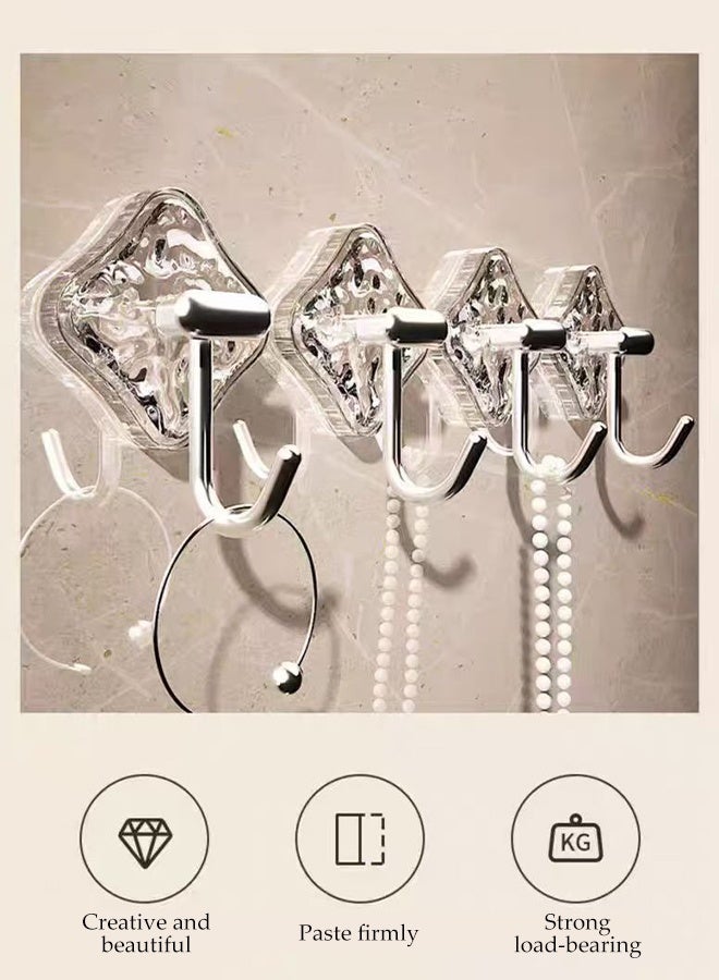 DUNISO 10 Pcs Adhesive Hooks，Heavy Duty Nail Free Sticky Hooks，Multifunctional Wall Hooks，Strong Load Bearing Capacity，Waterproof And Moisture Proof，Suitable For Bathrooms, Kitchens, Bedrooms, Doors - Image 3