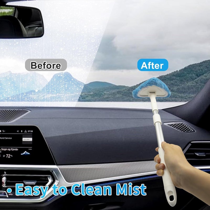 BITOPE Windshield Cleaning Tool with Extendable Handle and 3 Microfiber Pads - Image 3