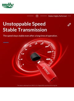 BURAQ ORCIO USB3.0 U Disk Drive, Read: 260MB/s, Write: 15MB/s, Memory:128GB, Port:USB-A(Red)  - Image 5
