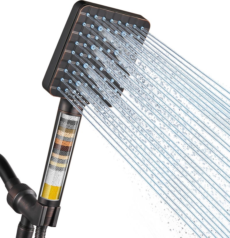 Cobbe Filtered Shower Head with Handheld, High Pressure 6 Spray Mode Showerhead with Filters, Water Softener Filters for Hard Water - Remove Chlorine - Reduces Dry Itchy Skin, Oil Rubbed Bronze - Image 1