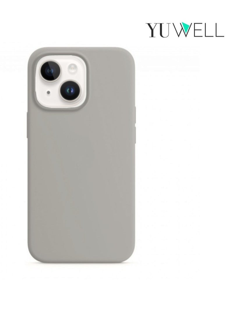 Yuwell iPhone 14 Plus Case Silicone Shockproof Protective Case Cover 6.7 Inch Soft Liquid Gel Rubber iPhone 14 Plus Silicone Case Mid Grey 