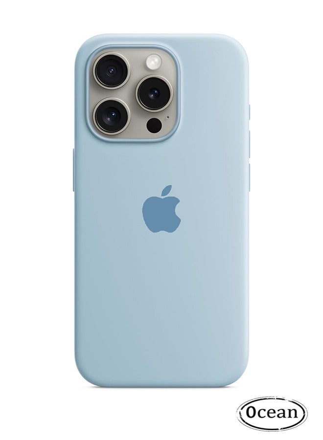 أوشن حقيبة سيليكون لجهاز 16 بوصة، هلام سائل، غلاف خلفي ناعم وصغير للغاية، حقيبة واقية من الجسم بالكامل، حقيبة هاتف مقاومة للصدمات وحافظة هاتف مقاومة للسقوط لجهاز 16 (طفل أزرق) - Image 1