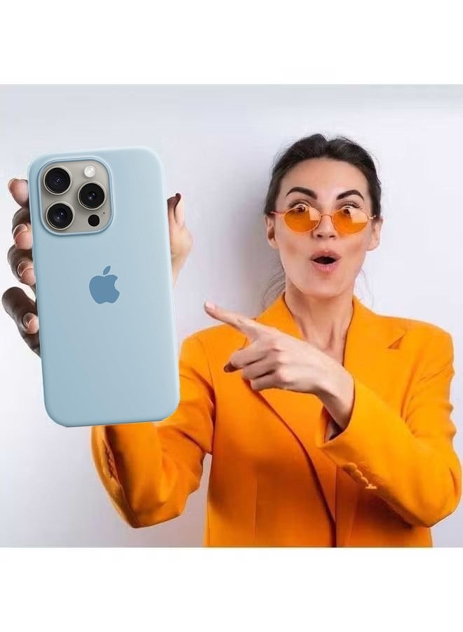 أوشن حقيبة سيليكون لجهاز 16 بوصة، هلام سائل، غلاف خلفي ناعم وصغير للغاية، حقيبة واقية من الجسم بالكامل، حقيبة هاتف مقاومة للصدمات وحافظة هاتف مقاومة للسقوط لجهاز 16 (طفل أزرق) - Image 3