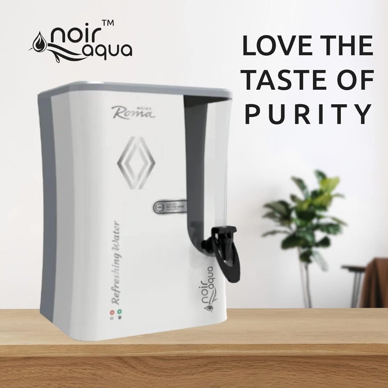 Noir Aqua Noir Aqua Roma Premium RO Water Purifier For Home with B12 Alkaline RO UV UF TDS Control Pre Filter Accessories RO Water Filter System for home 10 Ltrs 8 Stage White - Image 5