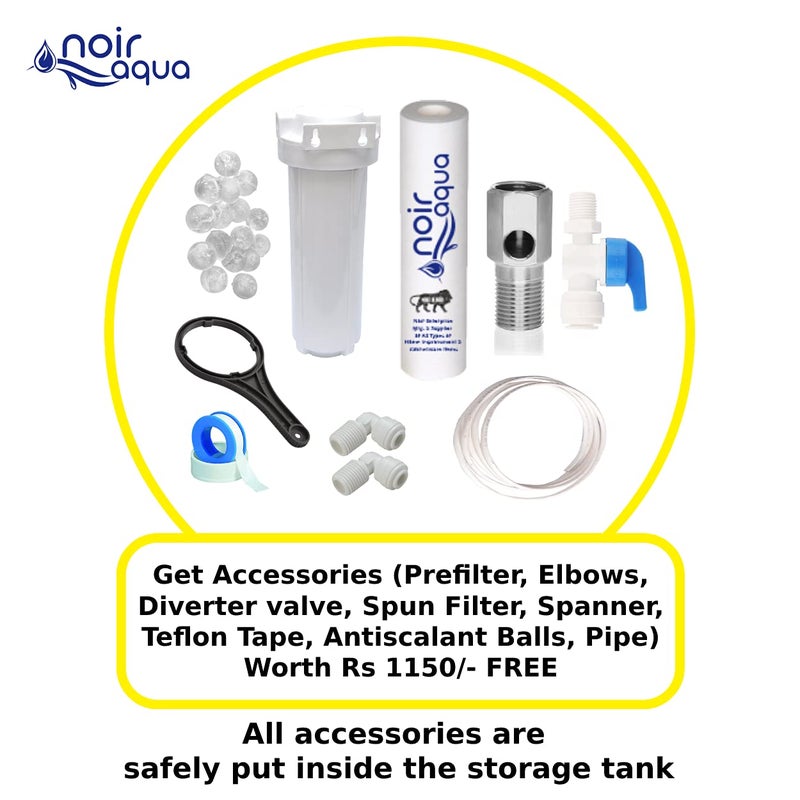 Noir Aqua Noir Aqua Roma Premium RO Water Purifier For Home with B12 Alkaline RO UV UF TDS Control Pre Filter Accessories RO Water Filter System for home 10 Ltrs 8 Stage White - Image 3