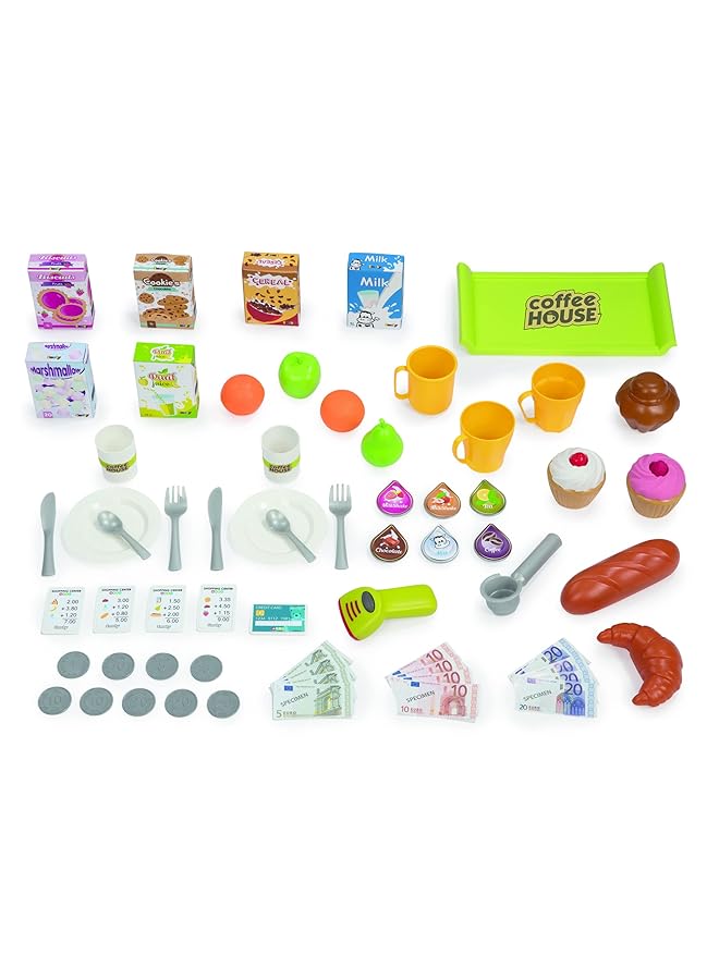 سموبي لعبة لعب الأدوار في مقهى 7600350232، 3 سنوات، 57 ملحقًا، ماكينة قهوة، ماكينة تسجيل المدفوعات النقدية، ارتفاع 89 سم - Image 4