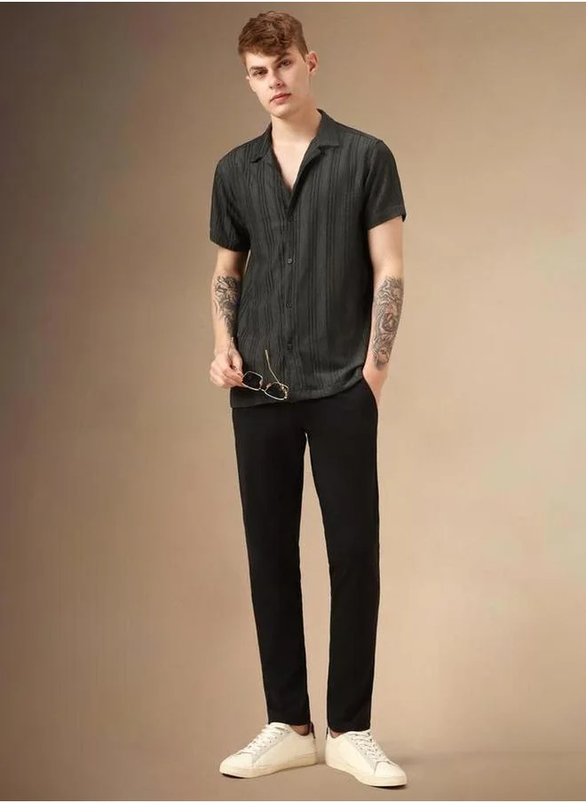 Dennis Lingo Dennis Lingo Button-Down Plain Short Sleeves Shirt