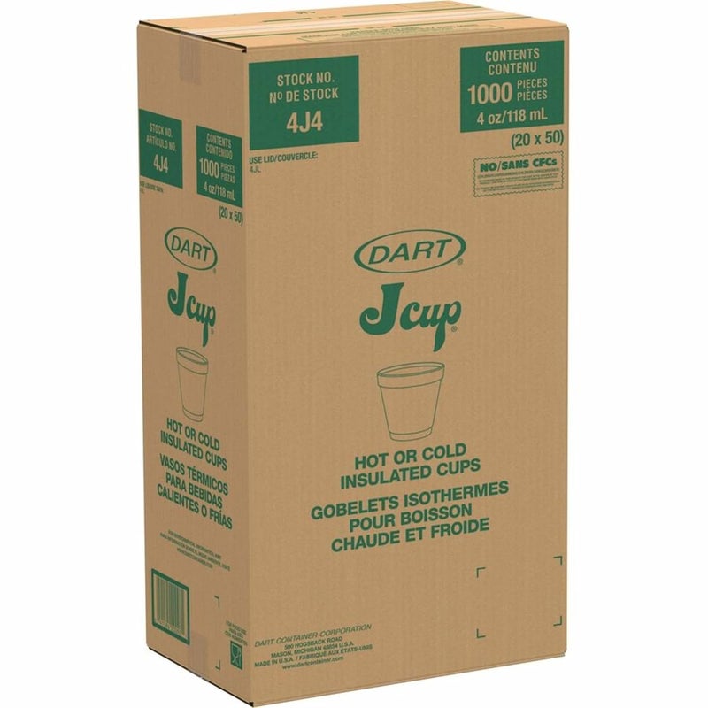 DART 4J4 4 oz Foam Cup, 4 Series Lids (Case of 1000),White - Image 5