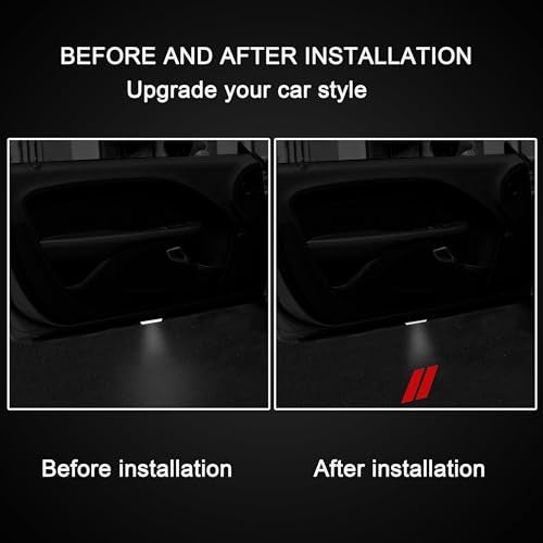 YOSRTER 2PCS Door Lights Logo for Dodge Challenger Accessories LED Ghost Shadow Welcome Puddle Projection Lamps for Dodge Challenger Interior Accessories(Red Double Stripe) - Image 4