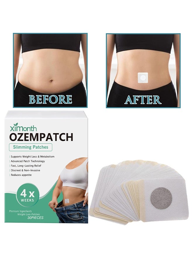ximonth 30Pcs Ozempatch Slimming Patches, Weight Loss Patches, Slimming Patch Belly Patch, Help Detoxify Toneand Tighten Skin,Toning Contouring Firming, Thin Pa-tch Navel Stick Burning Fat Weight Loss For Body Beauty, Sweatproof Belly Pa-Tches - Image 1