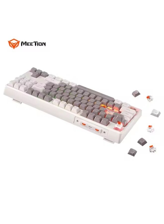MEETION MK14 TKL Three Mode Wireless/Bluetooth/Wired Hot Swappable Gaming Keyboard 87 keys Game Peripheral RGB LED Light-Weight Mechanical Gaming Keyboard - Image 2