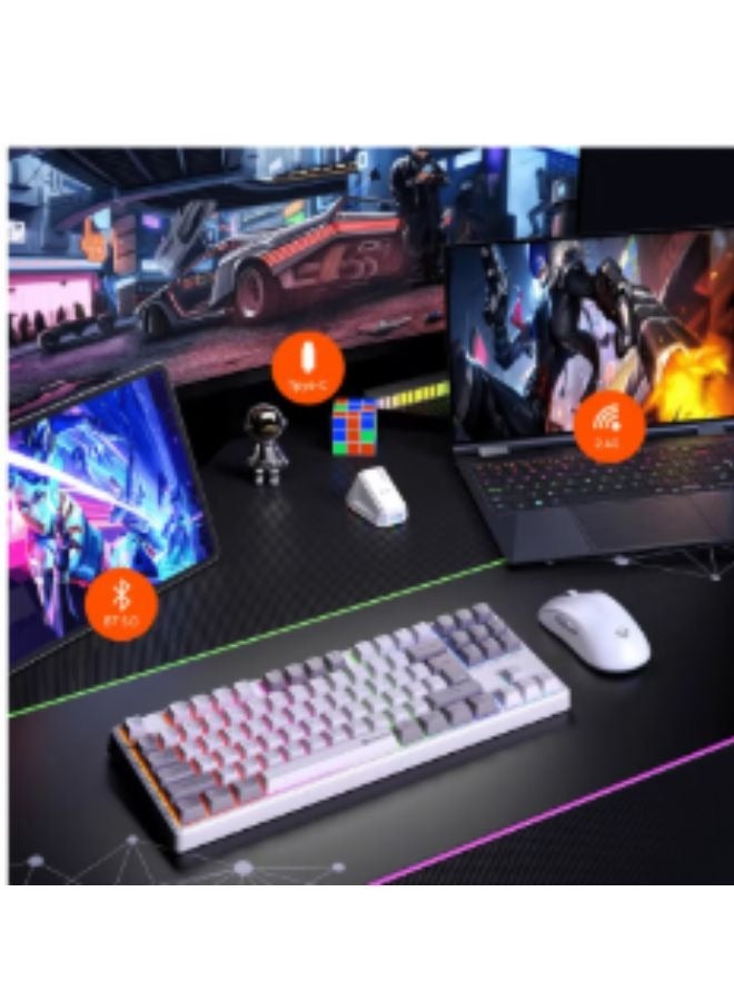 MEETION MK14 TKL Three Mode Wireless/Bluetooth/Wired Hot Swappable Gaming Keyboard 87 keys Game Peripheral RGB LED Light-Weight Mechanical Gaming Keyboard - Image 4
