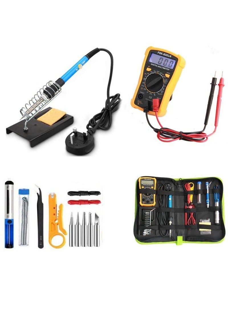 15Pcs Soldering Iron Kit Multifunction Adjustable Temperature Welding Tool Set for Various Repair with Case 60 W - Image 1