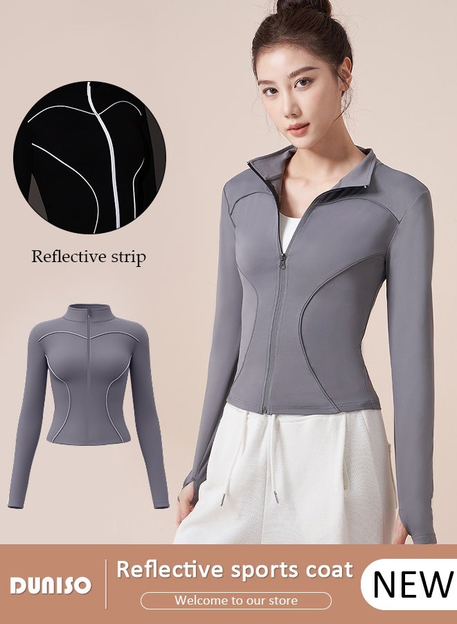 DUNISO Women's Yoga Clothes Long Sleeve Workout Shirts Half Zip Pullover Sweatshirt Athletic Cropped Tops Running Jacket Women's Cycling Jersey Suit Long Sleeve Mountain Bike Road Bicycle Shirt Pants Breathable Biking Outfit Quick Dry Bib for Outdoor Sports  - Image 1