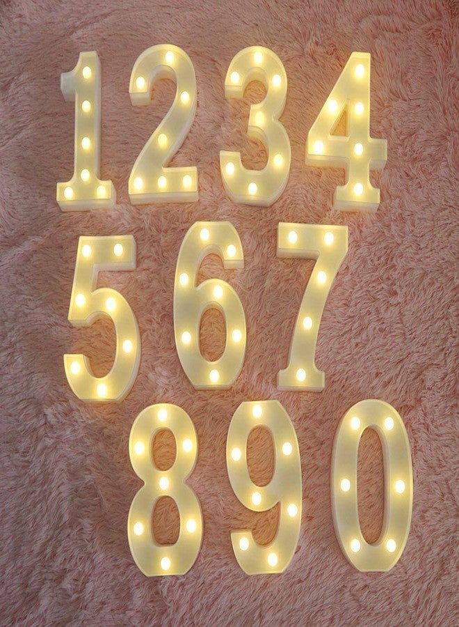 MIRADH LED Marquee Letter Lights Sign; Light Up Alphabet Letters for Wedding Birthday Party Christmas Home Bar Decoration; Warm White (Number-7) - Image 5