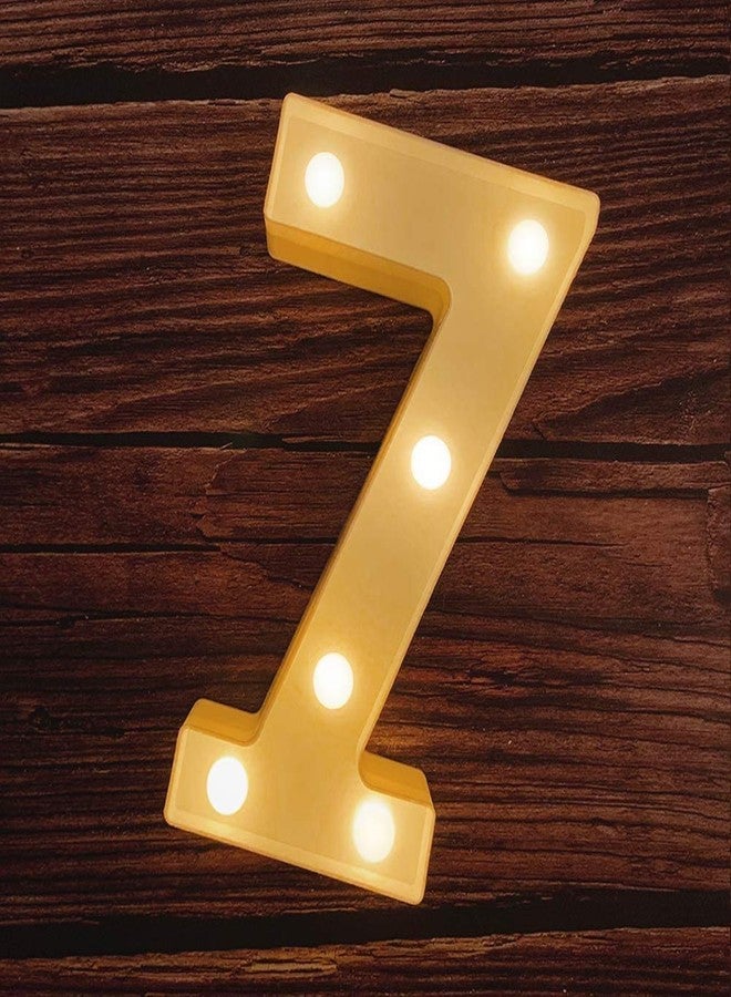 MIRADH LED Marquee Letter Lights Sign; Light Up Alphabet Letters for Wedding Birthday Party Christmas Home Bar Decoration; Warm White (Number-7) - Image 1